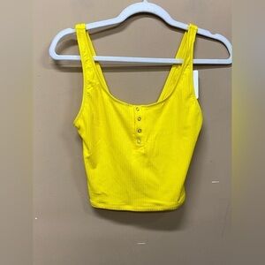 Banana Moon Teens Elle Sunrib Yellow Bikini Top Size L NWT